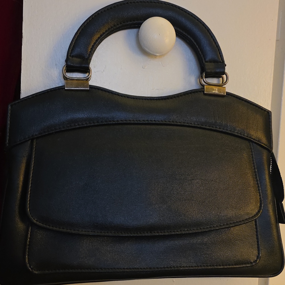 NOS New Vtg Outer Snap Pocket Compartments In Main Zip SUPPLE LEATHER